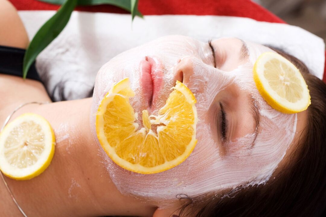 facial mask with fruits for skin rejuvenation